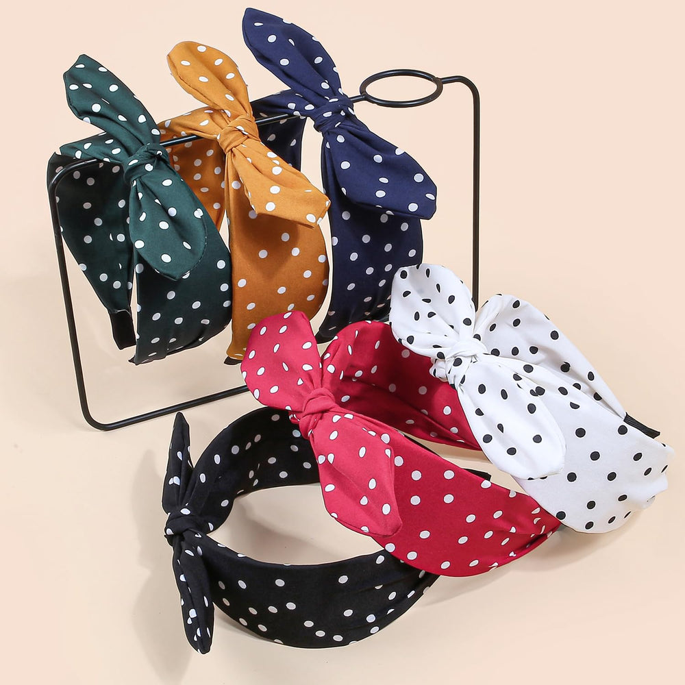 WJYX BOWS front packaging showing six polka dot headbands, great for gifting
