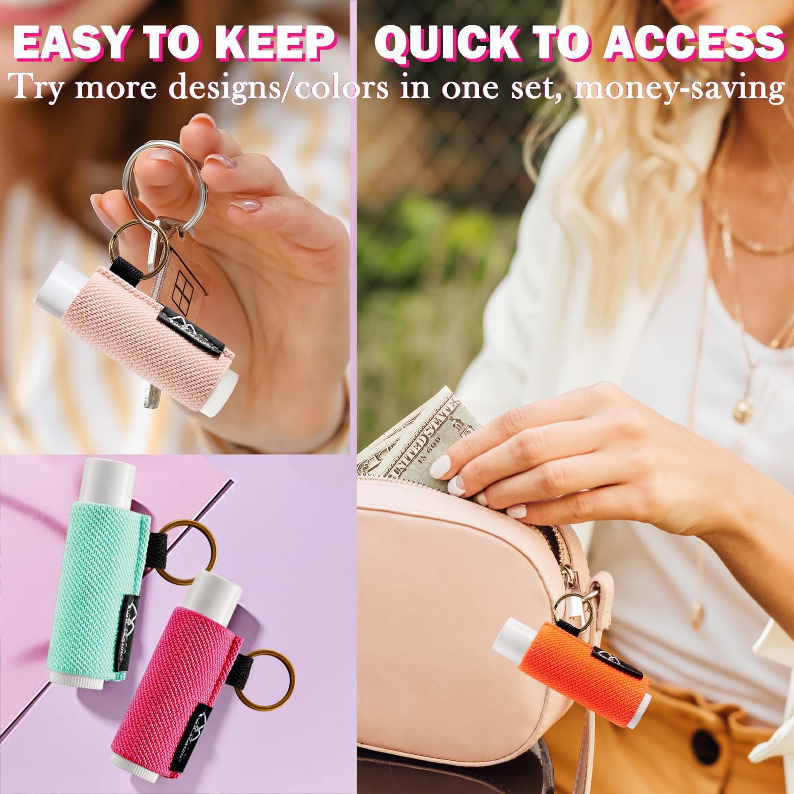 WK IEASON clip attached to backpack zipper, provides hands-free convenience