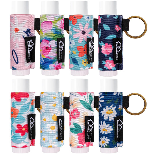 WK IEASON front view of 8-piece floral C pack showing colorful holders and key rings for easy carry