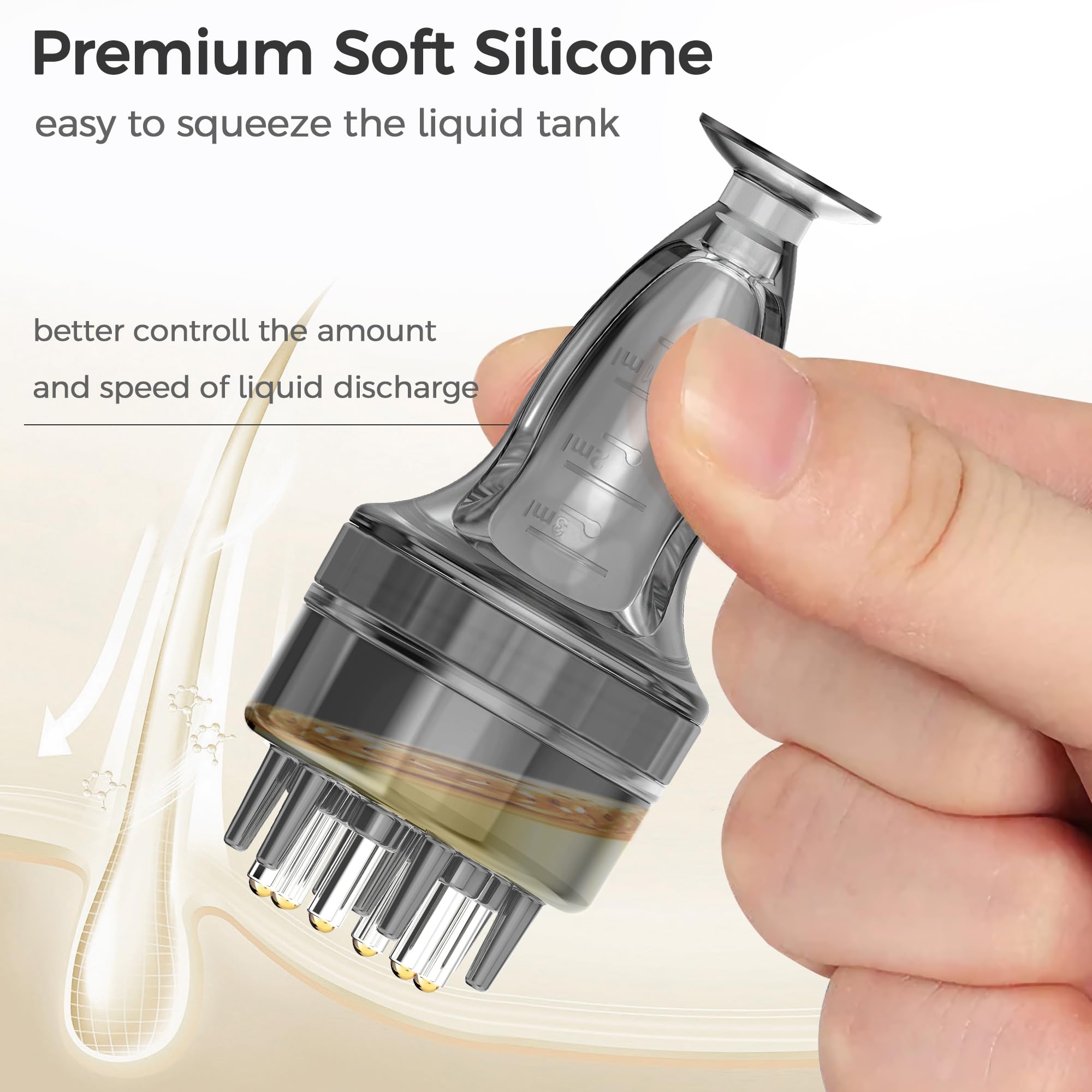 WL-YBOPRO bottle side profile highlighting squeeze body for controlled serum release