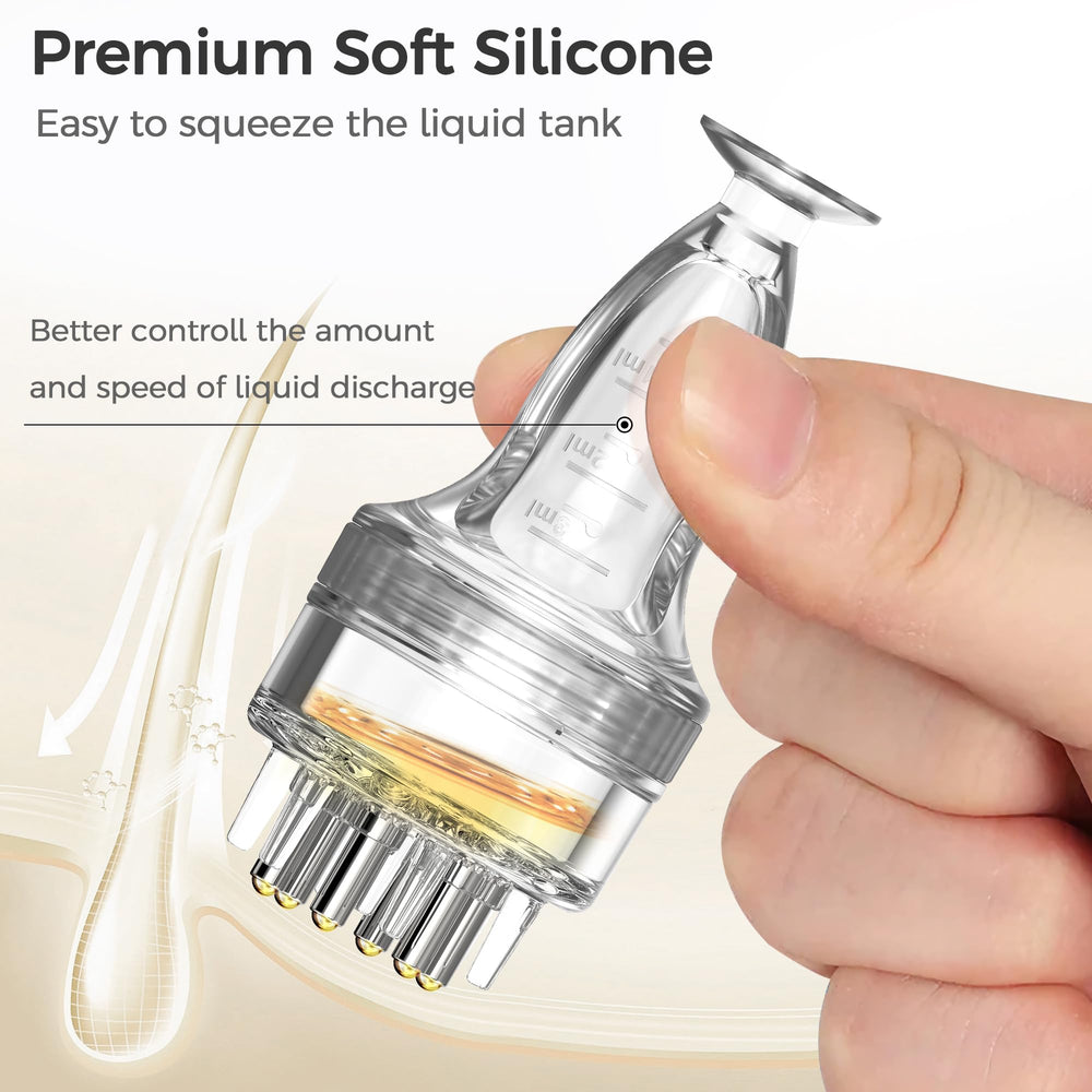 WL-YBOPRO applicator being used on scalp for quick, mess-free serum placement