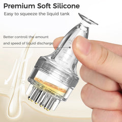 WL-YBOPRO applicator being used on scalp for quick, mess-free serum placement