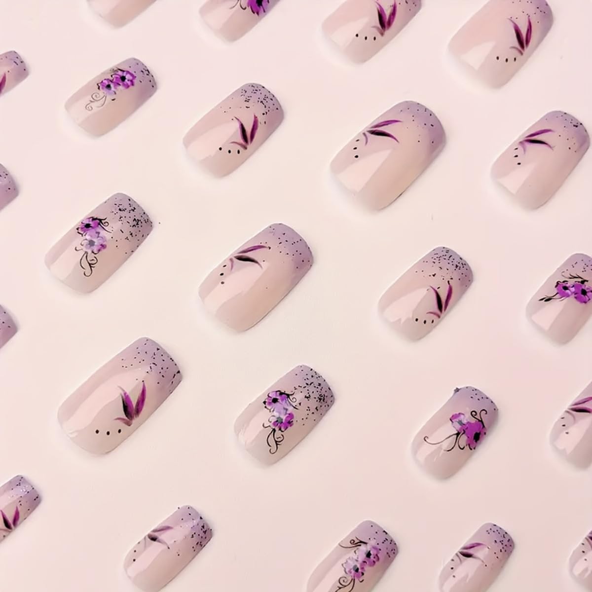 WLGDLH close-up of purple flower design highlighting delicate art and shimmer