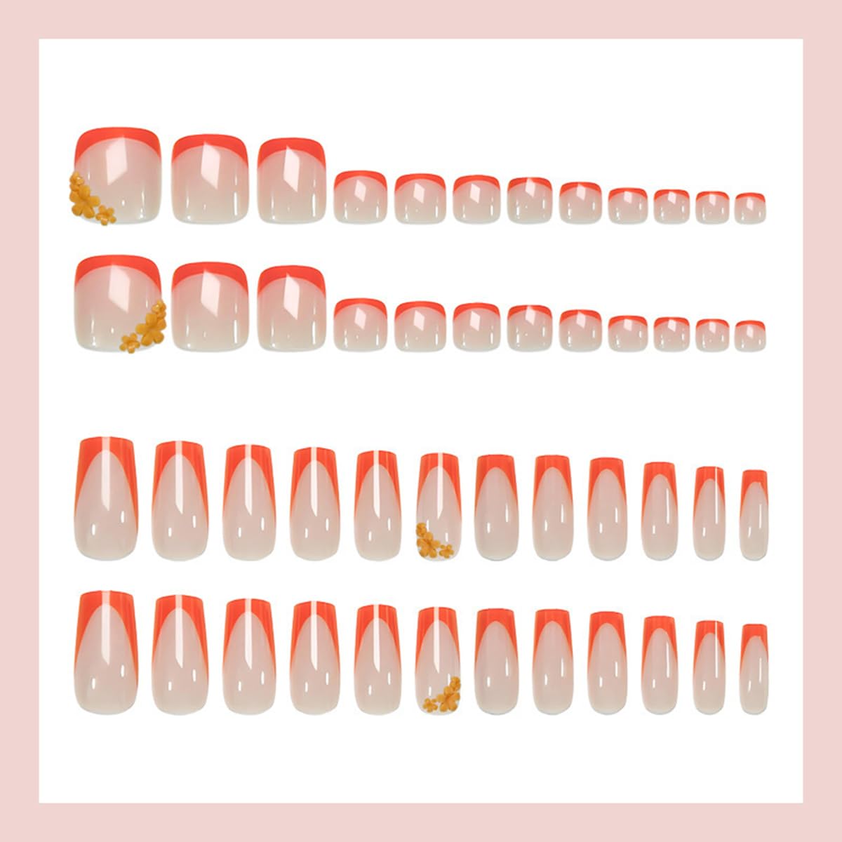 WLGDLH arranged toenail set showing sizes and matching style benefits