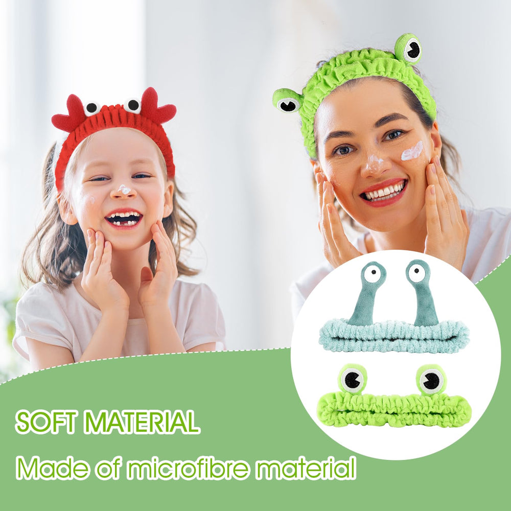 WLLHYF headband worn during skincare routine keeps hair dry and face clear