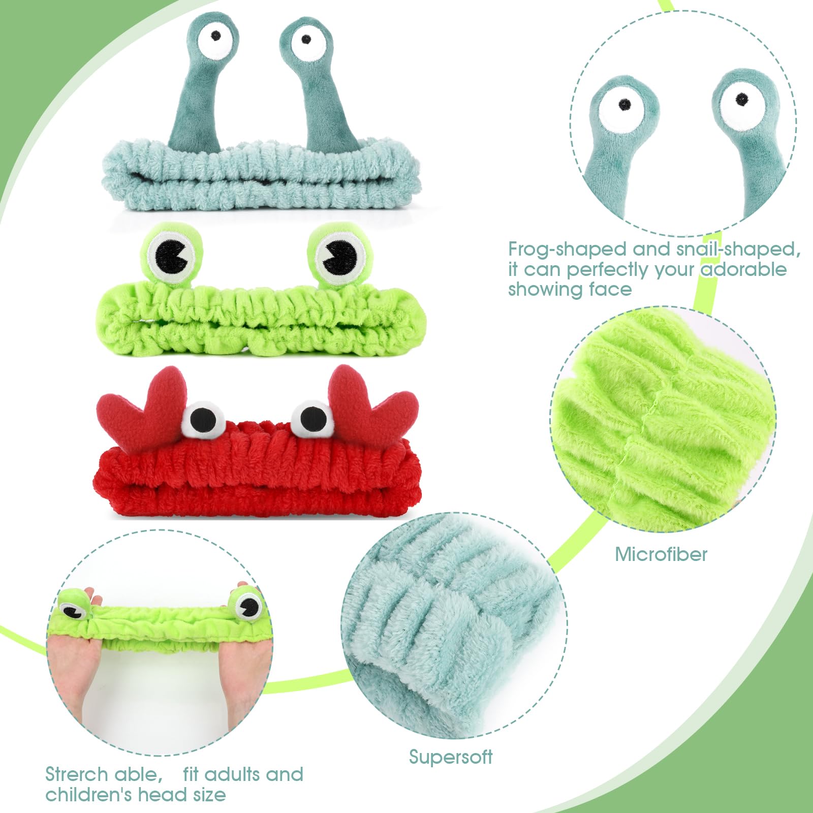 WLLHYF side profile snail headband highlights elastic fit that keeps hair back