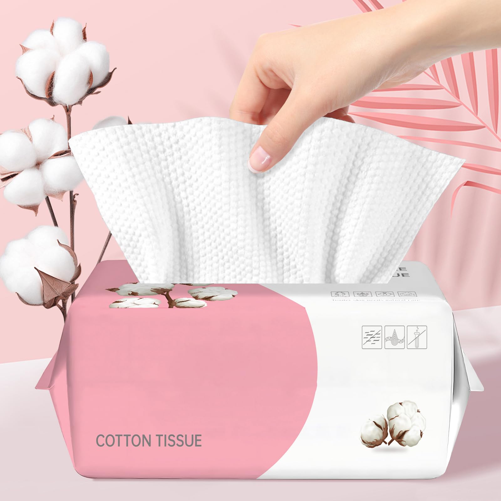 WMQL front packaging showing 100-count biodegradable towels and benefits