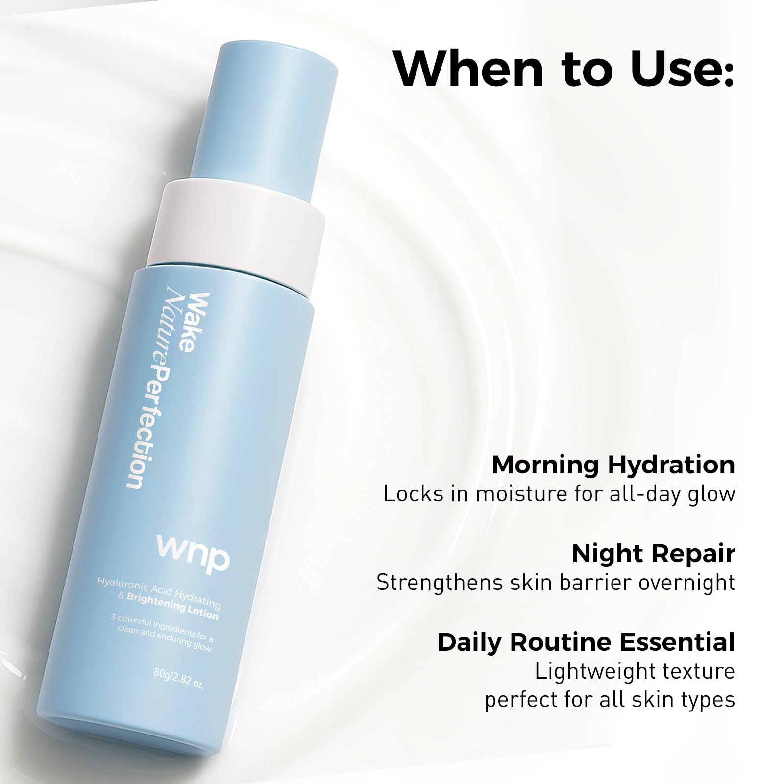 WNP morning routine lifestyle scene showing layering under sunscreen and makeup