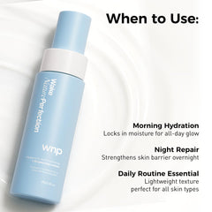 WNP morning routine lifestyle scene showing layering under sunscreen and makeup