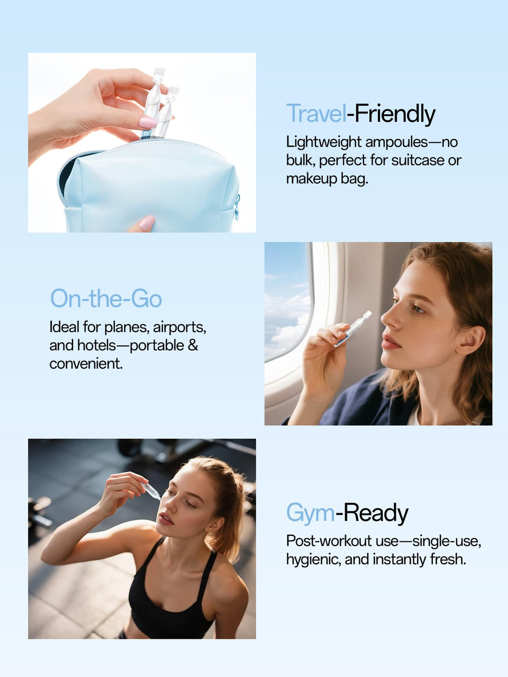 WNP vial on bathroom counter indicating gentle routine for sensitive skin