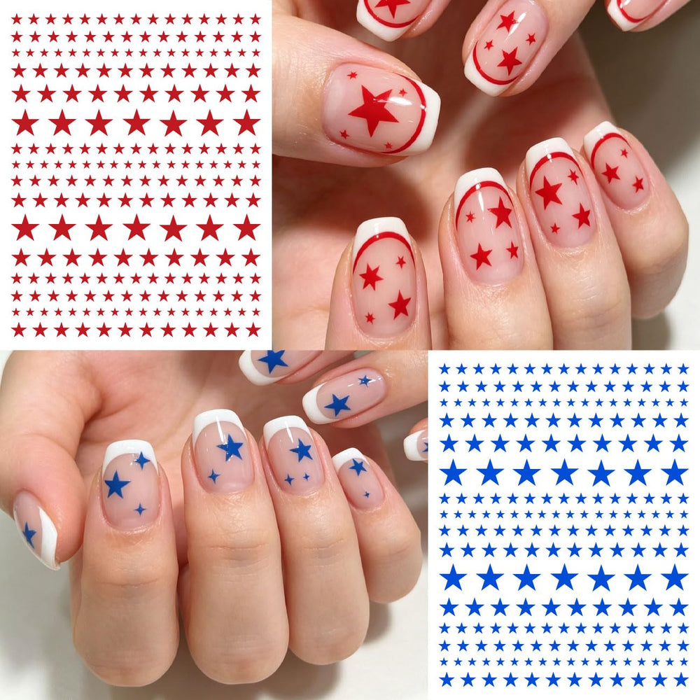 Woduntes close-up of nine sheets with red white blue stars, clear detail