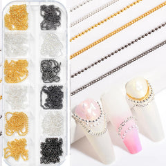 WOKOTO black plated chain detail showing edgy contrast for bold nails
