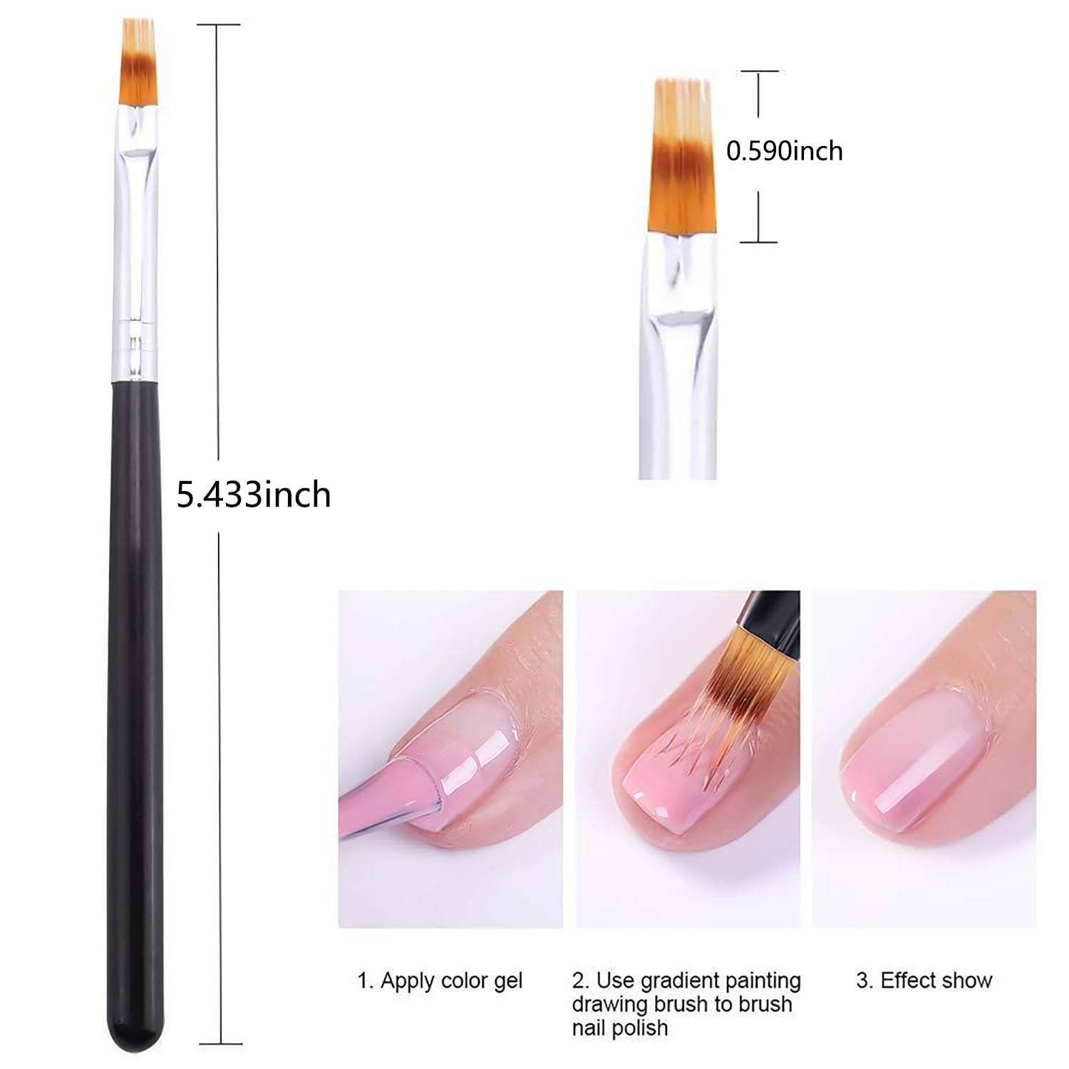 WOKOTO black wood-handle ombre brush tip for soft fade control