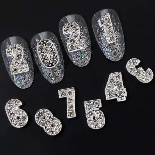 WOKOTO close-up of rhinestone detail on numeral, shows sparkling finish