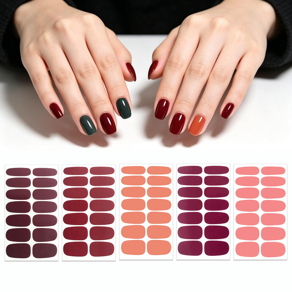 WOKOTO fingers wearing mixed pink and red wraps, stylish durable look