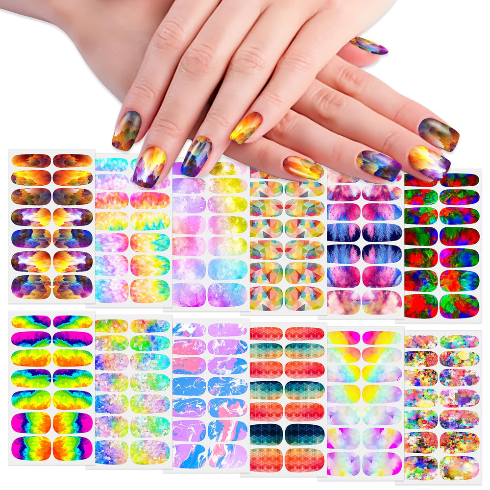 WOKOTO front packaging showing 12-sheet gradient nail wraps and benefits