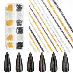 WOKOTO front packaging showing 12 metallic nail chains for versatile styling