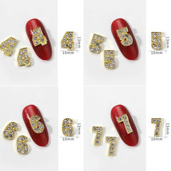 WOKOTO finished manicure at an event showing glam nails with numeric accents