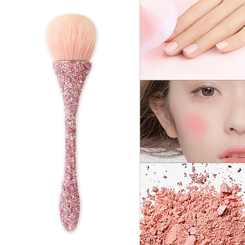 WOKOTO brush next to a hand for scale, compact and travel-friendly size
