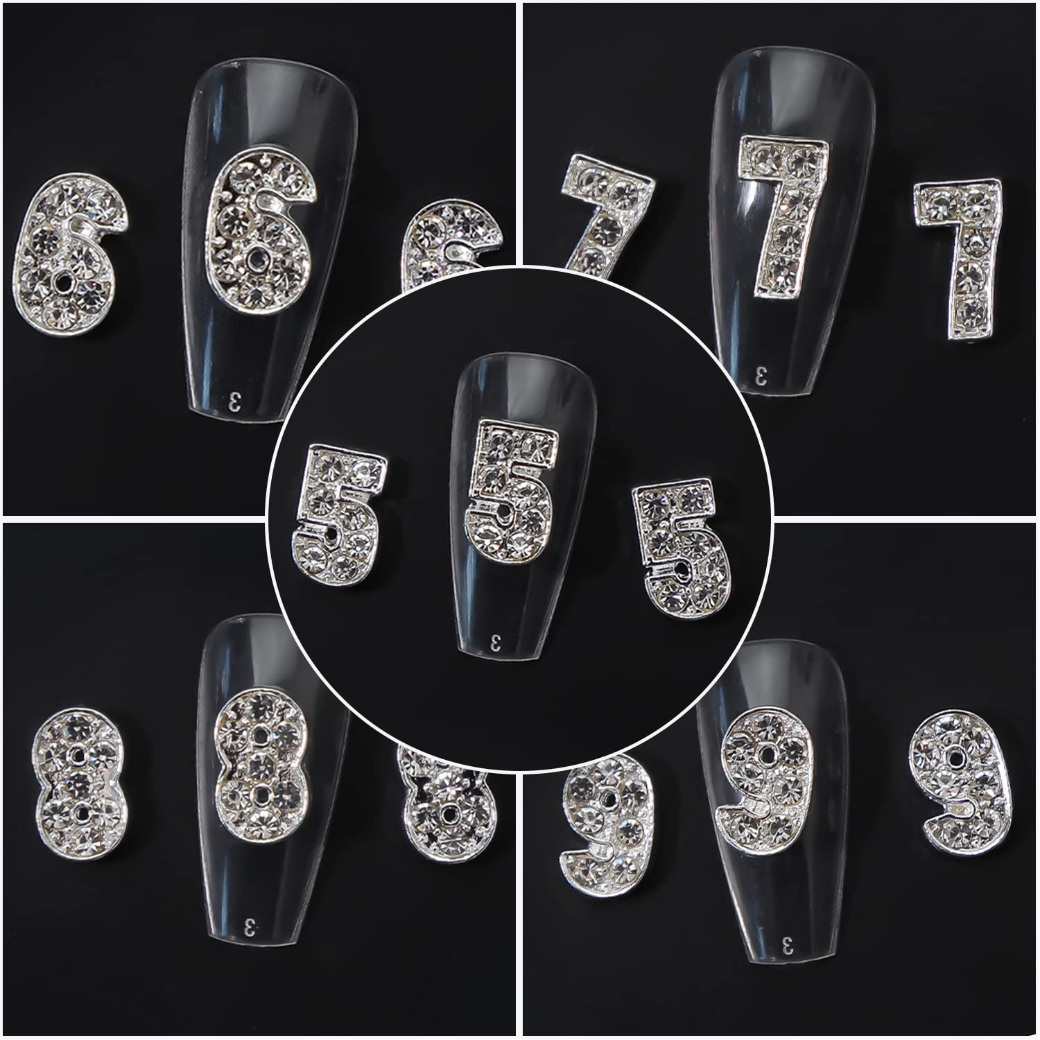 WOKOTO variety of numeral charms spread out, visualize styling options