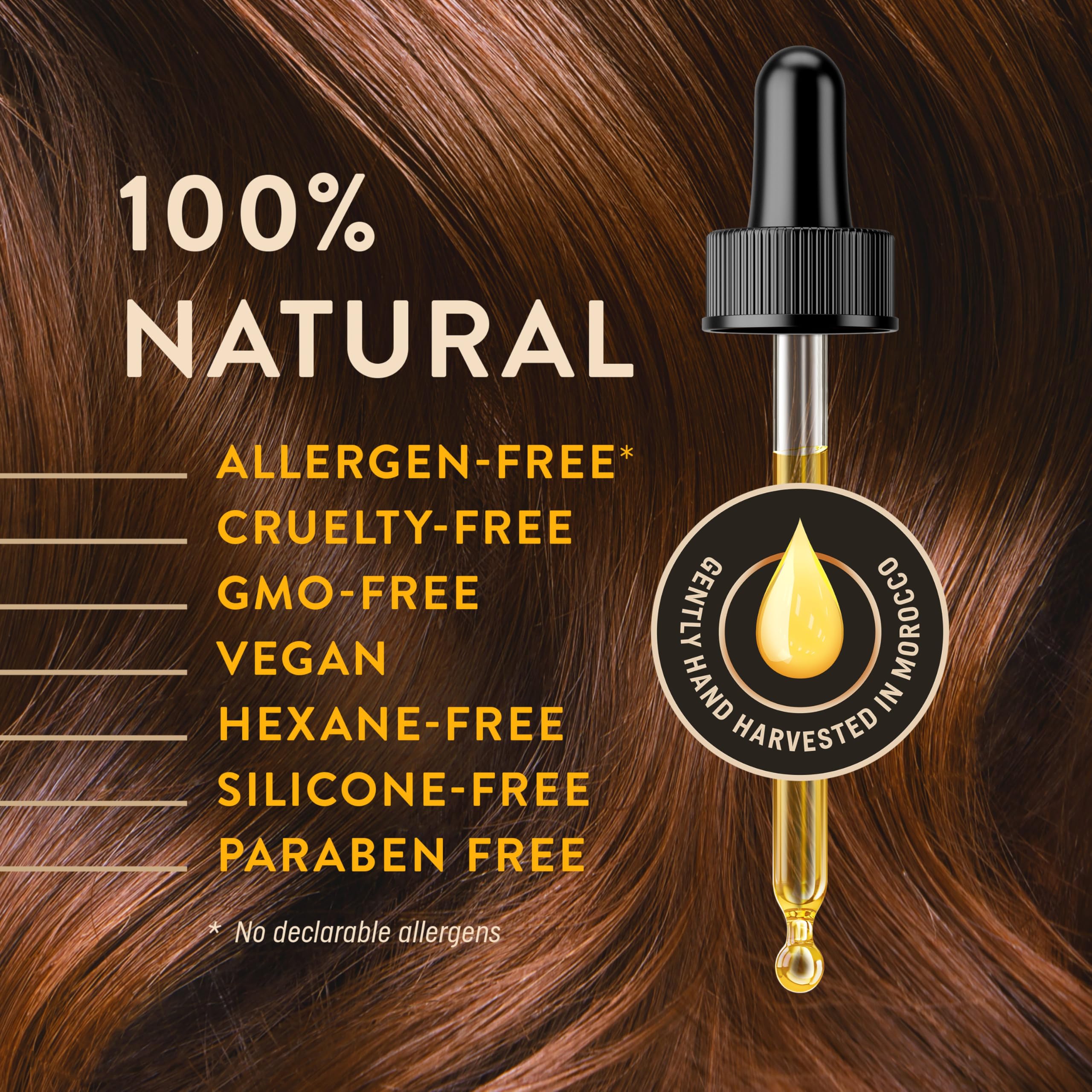WoldoHealth applying argan oil to hair ends for frizz control and shine