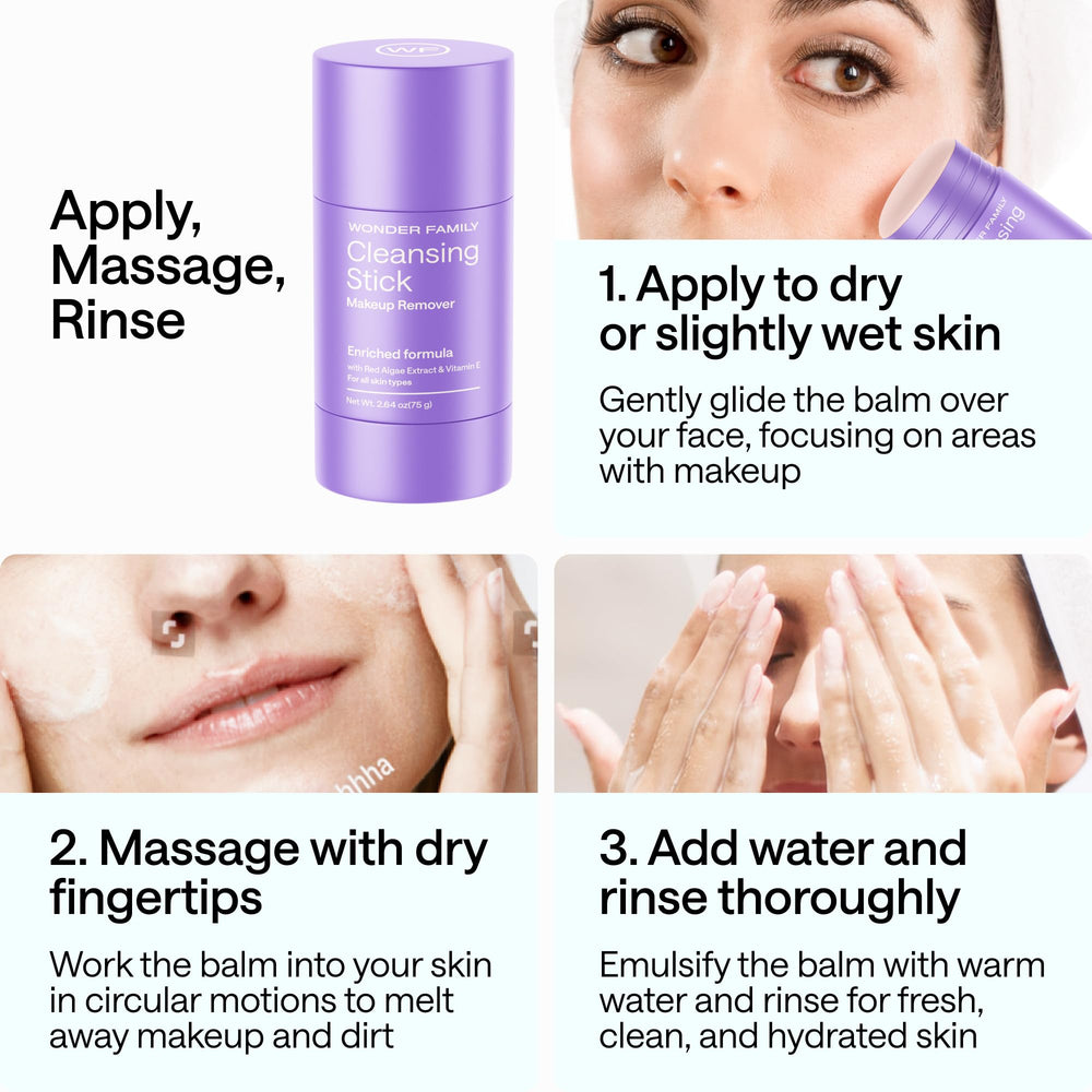 WONDER FAMILY cleansing stick beside a credit card showing portable size advantage