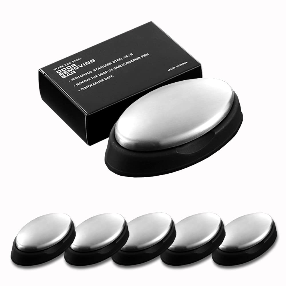 WondMall stainless steel soap front view showing five-bars ideal for odor removal