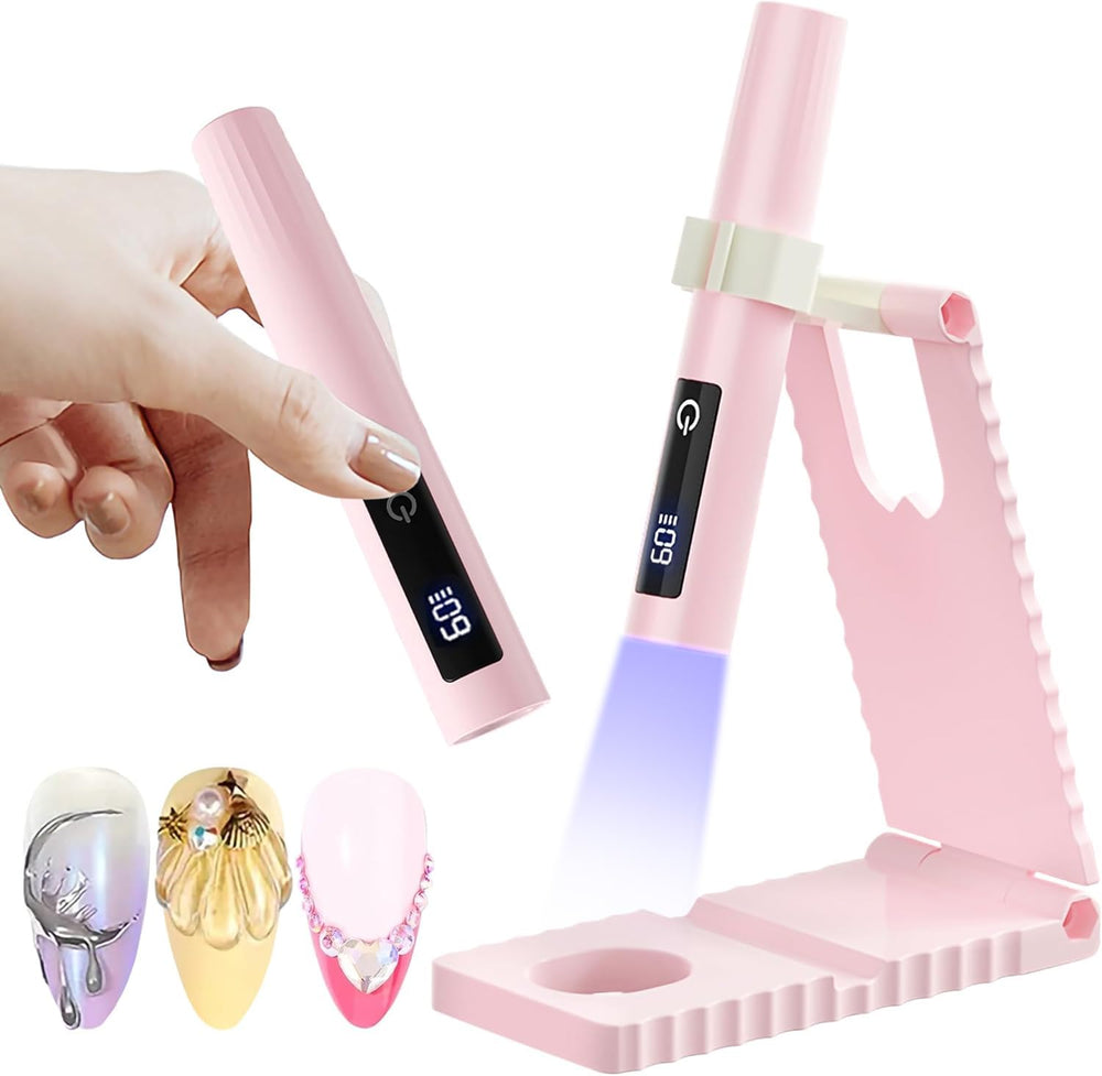 Woobena front view with stand showing stable hands-free curing benefit