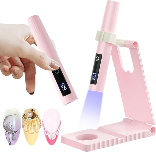Woobena front view with stand showing stable hands-free curing benefit
