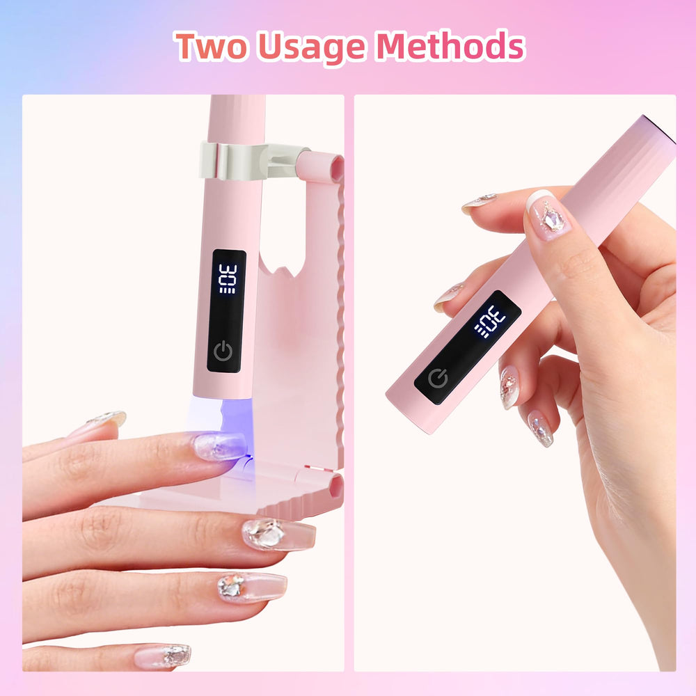 Woobena held in hand to show portable size and travel convenience