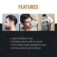 Woody's styled side profile showing natural lift and touchable finish