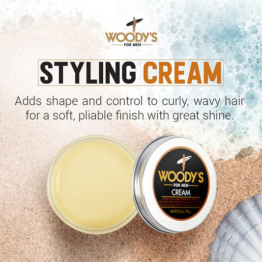 Woody's open jar close-up of cream texture, displays smooth spreadable consistency