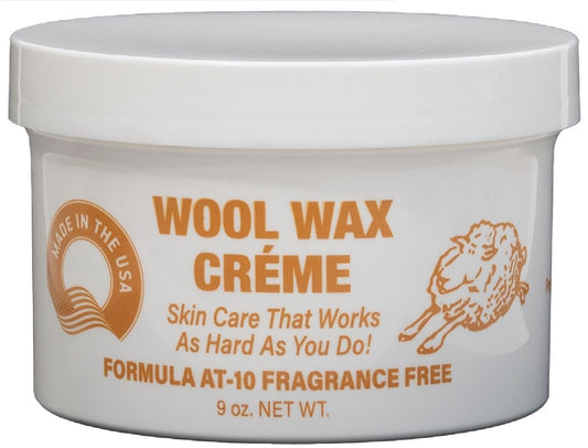 Wool Wax front packaging showing 9 oz tube and clean label, clear product identification and benefit