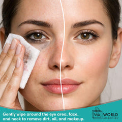 World Amenities individually wrapped wipe ready for on-the-go cleansing
