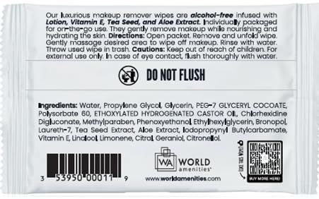 World Amenities lifestyle travel bag display showing portable cleansing benefit
