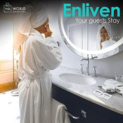 World Amenities size comparison with hand demonstrating generous oversized wipe