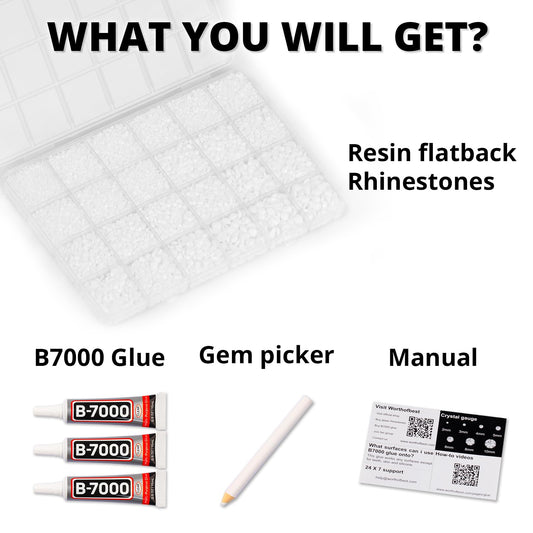 Worthofbest 24-compartment organizer keeping rhinestones neatly sorted