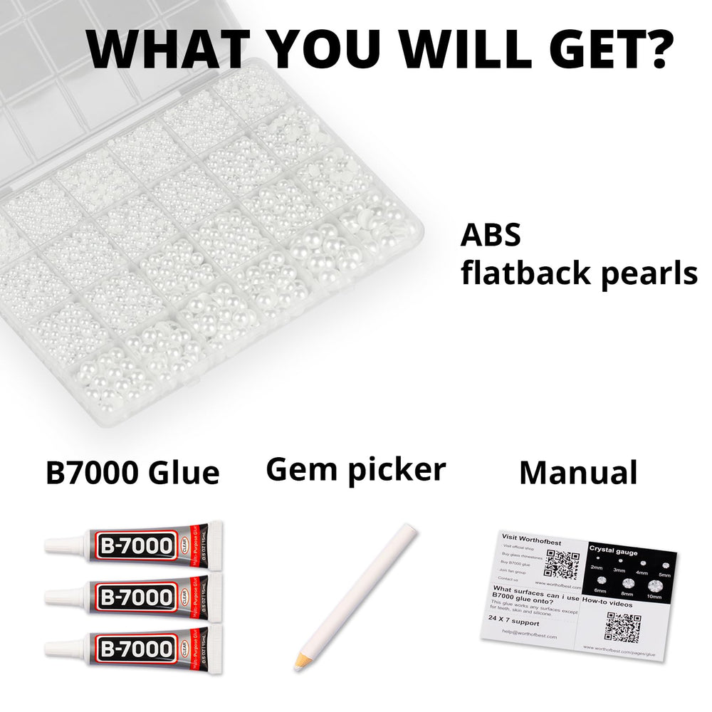 Worthofbest 24-grid tray top view keeping pearls organized for quick access