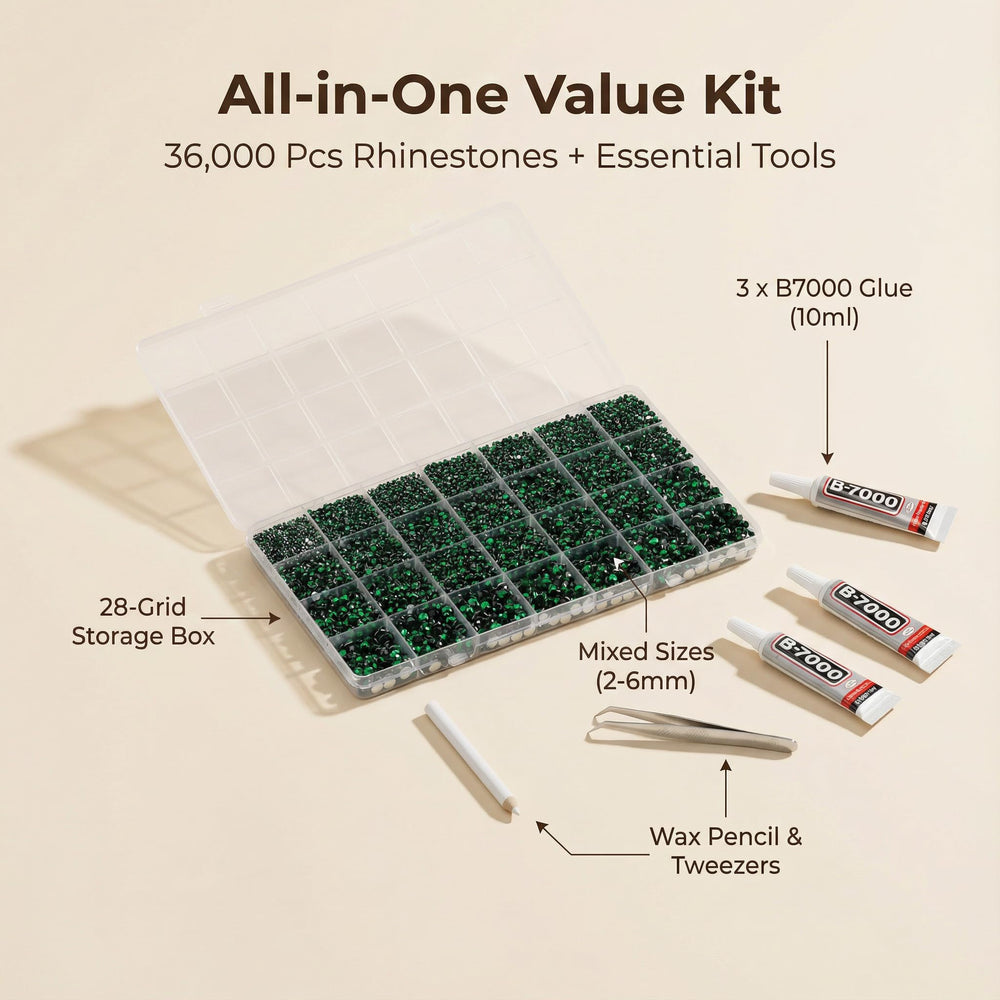 Worthofbest 28-grid organizer inside clear case, keeps gems sorted for fast access