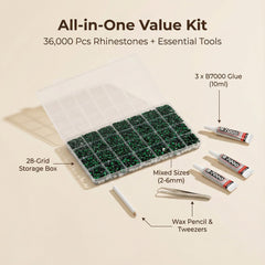Worthofbest 28-grid organizer inside clear case, keeps gems sorted for fast access