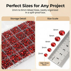 Worthofbest close-up of 2mm to 6mm gems showing size options for detail