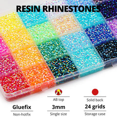 Worthofbest close-up of 3mm SS10 jelly rhinestones showing bright 14-facet sparkle