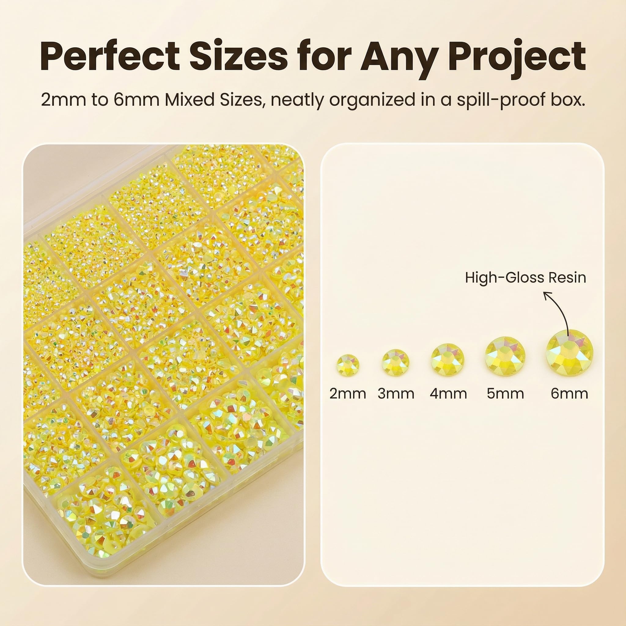 Worthofbest close-up resin rhinestones showing sparkle and consistent shape for clean application