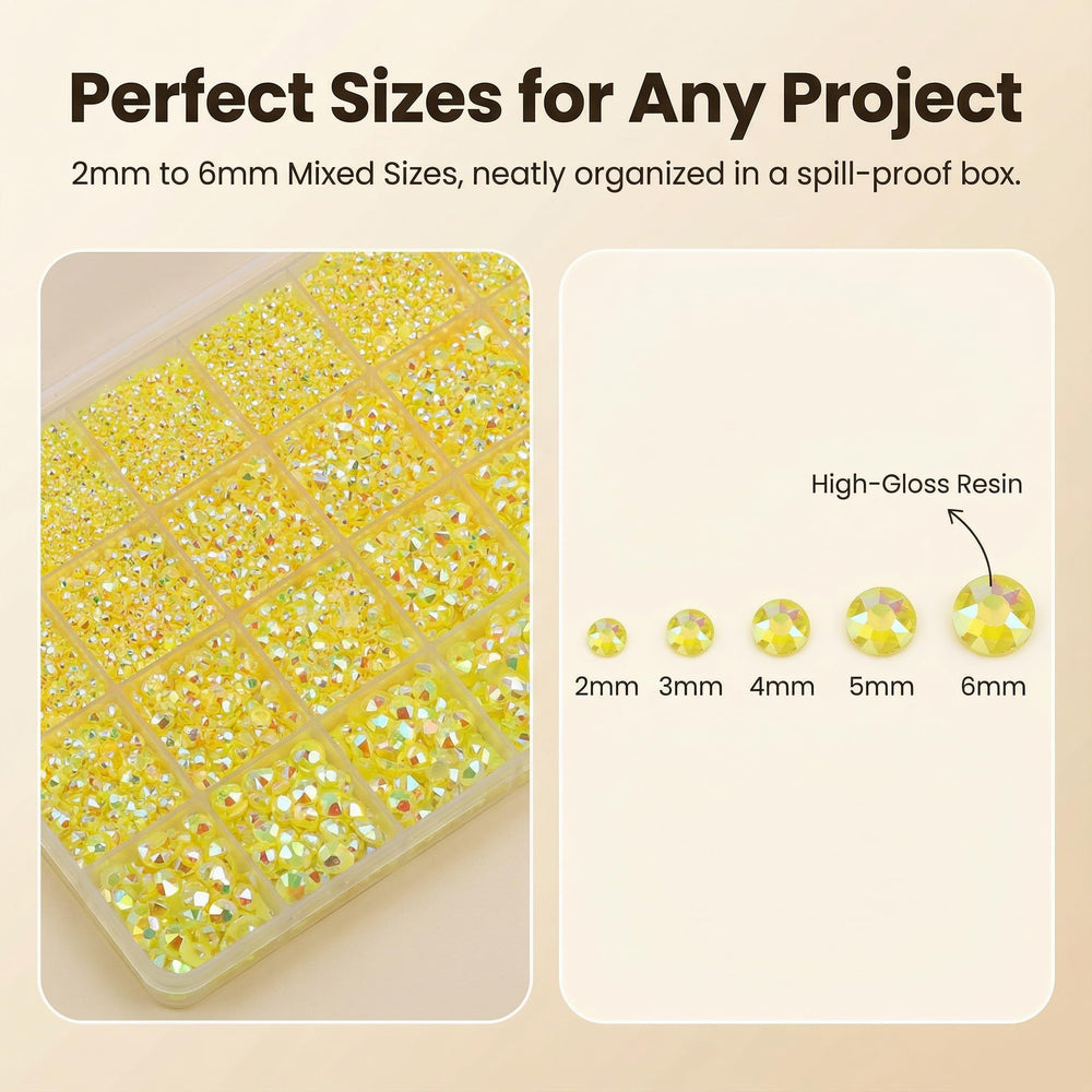Worthofbest close-up resin rhinestones showing sparkle and consistent shape for clean application