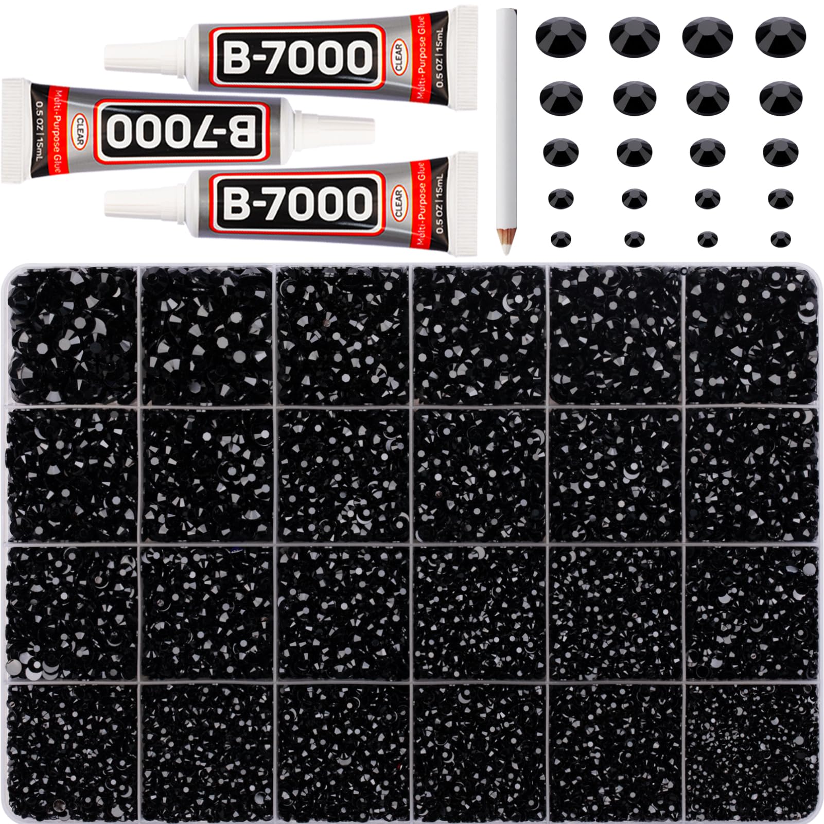 Worthofbest front packaging showing full rhinestone kit and tools for easy project start