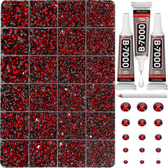 Worthofbest front packaging of burgundy rhinestones kit showing contents and organization benefit