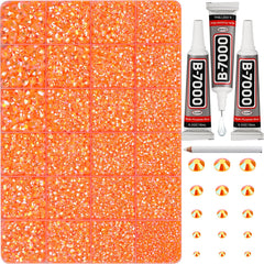 Worthofbest front packaging showing orange rhinestones and tools for clear first impression