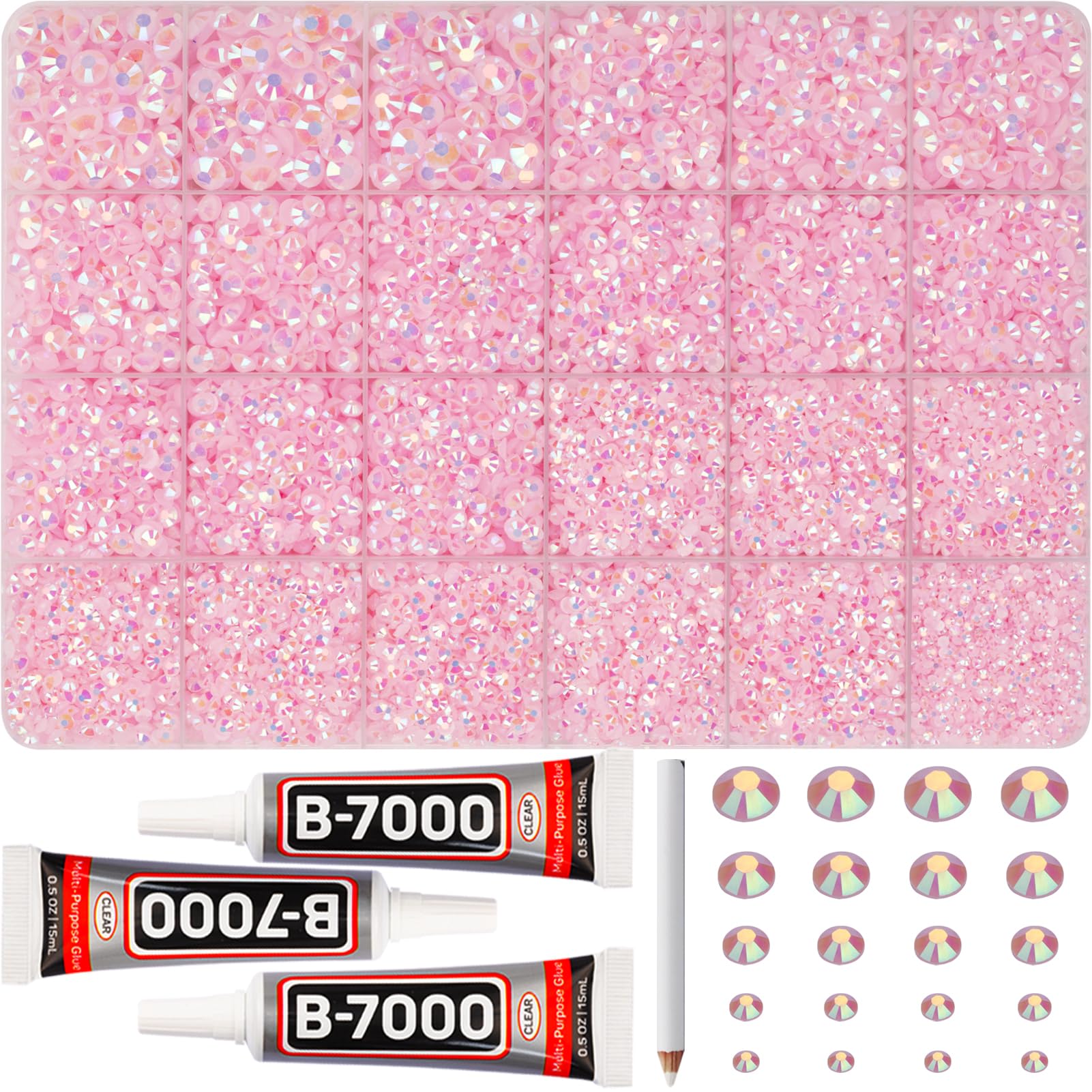 Worthofbest front packaging showing full rhinestone and glue kit, perfect for crafting