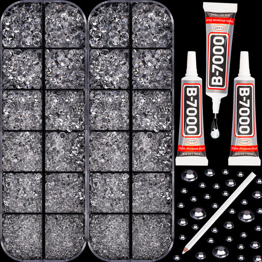 Worthofbest front packaging showing complete rhinestone kit and included tools for quick crafting