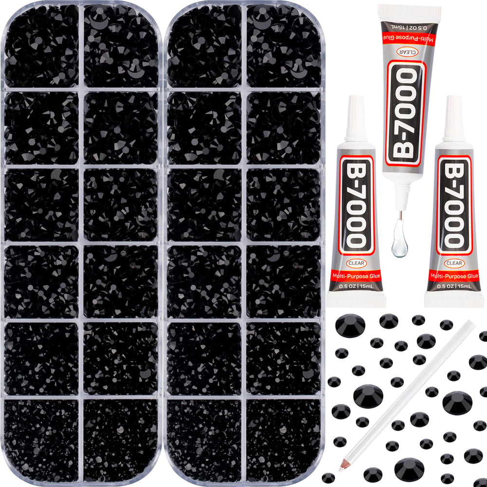 Worthofbest front packaging showing full rhinestones kit and tools for quick setup